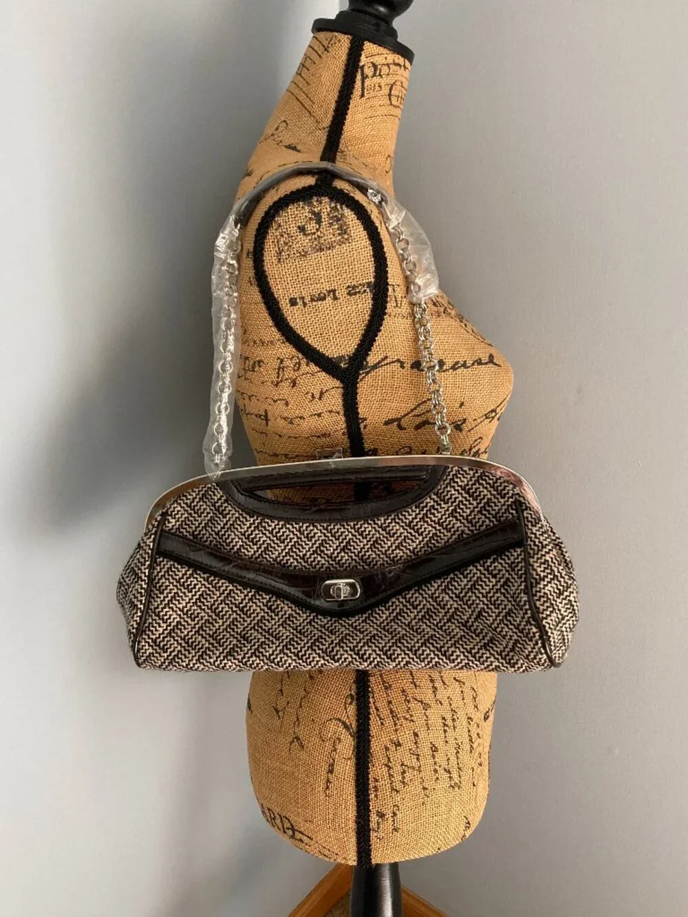 NWOT Apt.9 Tweed Clutch Shoulder Bag VTG